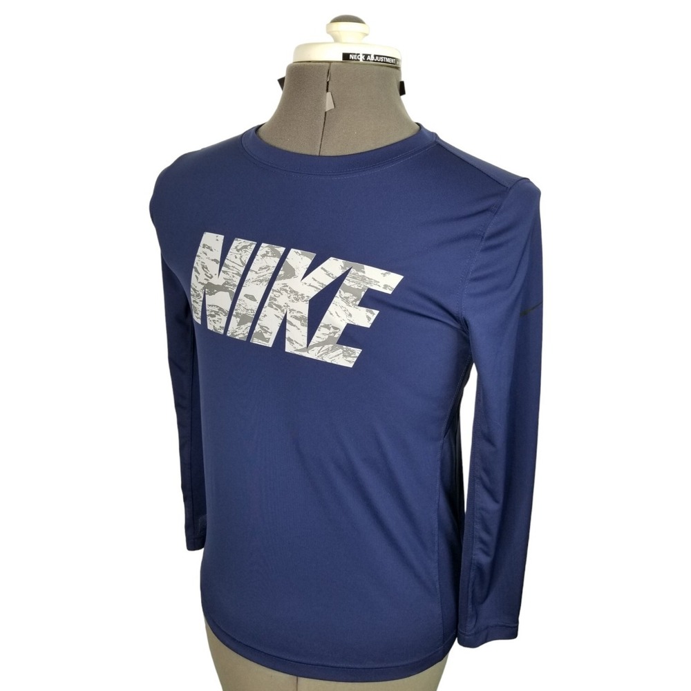 Nike DRI-FIT Blue Shirt men's Size L, (actual M) PIT TO PIT 18 IN